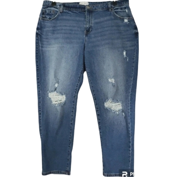 Lane Bryant Flex Magic Waistband Signature Fit Distressed Boyfriend Jeans--Sz.18 - Picture 2 of 12